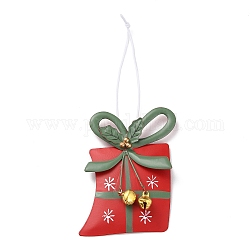 Decoración colgante grande de hierro con tema navideño, cuerda de cáñamo árbol de navidad fiesta adornos colgantes, caja, 163mm