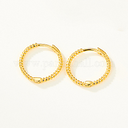 Rhodinierte Creolen aus 925 Sterlingsilber, runden Ring, golden, 14 mm