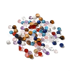 Куполообразные/полукруглые кабошоны из натуральных и синтетических драгоценных камней, 3x2 мм