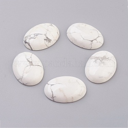 Natural Howlite Flat Back Cabochons, Oval, 25x18x7~7.5mm