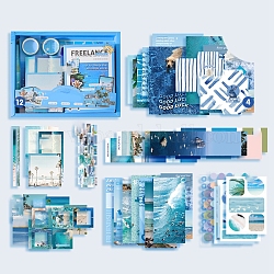 Kit di carta per album, per album di album fai da te, carta di sfondo, decorazione del diario, cielo azzurro, 230x185mm, 155 pc / set