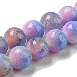 Chapelets de perles en jade naturelle teinte, ronde, Prune, 8mm, Trou: 1.2mm, Environ 49 pcs/chapelet, 15.55 pouce (39.5 cm)