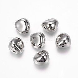 Ccb Kunststoff-Perlen, Nuggets, Platin Farbe, 17x16x13 mm, Bohrung: 2 mm