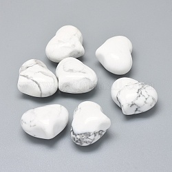 Piedra de palma de corazón de howlita natural, piedra de bolsillo para la meditación de equilibrio de energía, 20~21x25~25.5x13~14mm