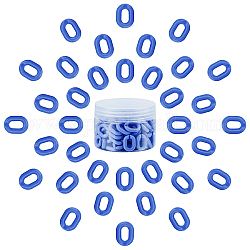 Anelli di collegamento in acrilico gorgecraft, connettori a collegamento rapido, per la fabbricazione di catene di gioielli, ovale, blu medio, 19x14x4.5mm, Foro: 11x5.5 mm, 100pcs/scatola