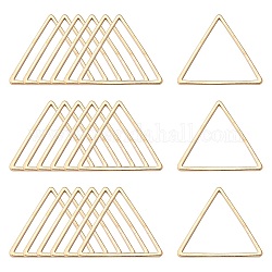 Anelli collegamenti in ottone, triangolo, oro chiaro, 21x23x1mm