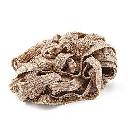 Nylon Trim Ribbon, with Aluminium Curb Chains, for Cloth DIY Making Decorate, Gold, 1/2