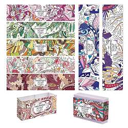 PandaHall 9 Styles Wrap Paper Tape for Homemade Soap, 90pcs Flower Soap Wrapper Floral Vertical Soap Paper Tag Soap Sleeves Covers for Homemade Soap Bar Packaging, 8.2 Inch / 21cm Long