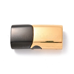 304 Magnetverschluss aus Edelstahl mit Klebeenden, Rechteck, golden, Elektrophorese schwarz, 29x14x9 mm, Bohrung: 6.5x12 mm