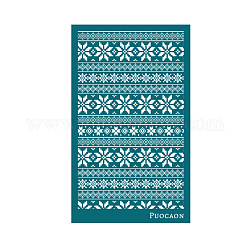 Plantilla de serigrafía de poliéster reutilizable, para pintar sobre madera, tela de camiseta de decoración de diy, patrón de copo de nieve, 15x9 cm