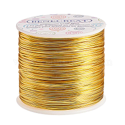 Benecreat 17 Gauge (1.2 mm) Aluminiumdraht 380 Fuß (116 m) eloxiertes Schmuckhandwerk, das Perlen mit blumigem farbigem Aluminium-Basteldraht herstellt - hellgold
