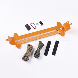 Bracelet cordon de parachute diy, avec gabarit de parachute en acier inoxydable, cordon de parachute de couleur aléatoire, fermoirs en plastique, orange, 38.3x9.8x5.5 cm