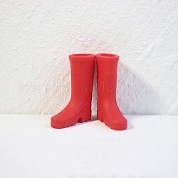 Mini longues bottes de pluie poupée faisant des ornements, accessoires de chaussures de poupée micro, rouge, 27x9x34mm, diamètre intérieur: 13 mm