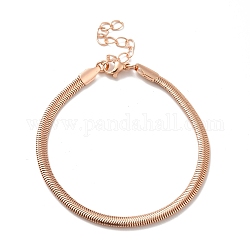 Bracelet de chaînes à chevrons en laiton placage de rack pour hommes femmes, sans cadmium et sans plomb, Véritable plaqué or rose, 7.48 pouce (19 cm)