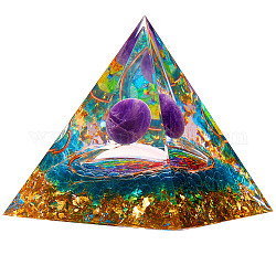 Decorazioni piramidali in cristallo di avventurina viola naturale, angelo guaritore piramide di cristallo piramide di pietra, per la meditazione curativa, 60x60x65mm