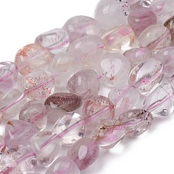 Brins de perles de quartz mélangés naturels, pépites, pierre roulée, 8~10x8~9x5.5~6mm, Trou: 0.5mm, Environ 43 pcs/chapelet, 15.55 pouce (39.5 cm)