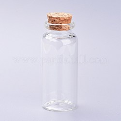 Glass Bottles, with Cork Stopper, Wishing Bottle, Bead Containers, Clear, 3x7cm