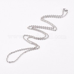 304 из нержавеющей стали кабель цепи ожерелья, с омаром застежками, цвет нержавеющей стали, 24.2 дюйм (61.5 см)