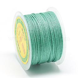 Fili di nylon, corde di milano / corde intrecciate, acquamarina media, 1.5~2mm, circa 54.68 iarde (50 m)/rotolo