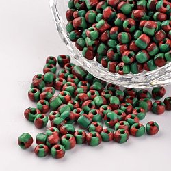 6/0 perles en verre de couleurs opaques, perles rondes de semences, vert de mer, 3.5~4x2.5~3mm, Trou: 0.5mm, environ 5500 pcs/450 g