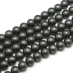 Bereift unmagnetische synthetischen Hämatit runde Perle Stränge, Klasse AA, 10 mm, Bohrung: 1 mm, ca. 35 Stk. / Strang, 16 Zoll