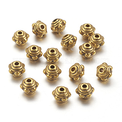 Séparateurs perles en alliage de style tibétain, sans plomb et sans cadmium, Or antique, 7x5.5mm, Trou: 1mm