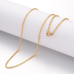 Ionenplattierung (IP) 304 Halskette aus Edelstahl, Kabelketten, mit Karabiner, golden, 23.6 Zoll (600 mm), 2 mm