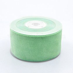 Cinta de terciopelo de poliéster para embalaje de regalo y decoración de festival, verde pálido, 2 pulgada (50 mm), aproximamente 20yards / rodillo (18.29 m / rollo)