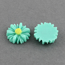 Flatback Hair & Costume Accessories Ornaments Resin Flower Daisy Cabochons, Turquoise, 13x4mm