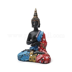 Figurine di Buddha in resina, per la decorazione del desktop dell'home office, nero, 75x120x180mm