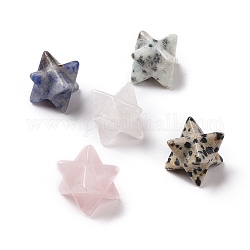 Perles de gemme mélangées naturelles, sans trou, sculpté, Merkaba Star, 12.5x12.5x12.5mm
