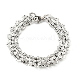 304 Stainless Steel Mesh Chain Bracelets, Stainless Steel Color, 8-1/8 inch(20.5cm)