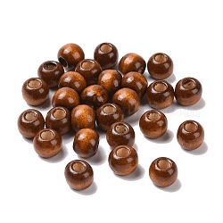 Legno europeo perline europee, grano grosso buco, barile,  piombo libero, cioccolato, 8mm, Foro: 4.2 mm