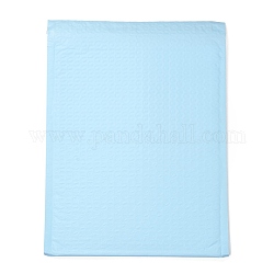 Sacs d'emballage en film mat, courrier à bulles, enveloppes matelassées, rectangle, bleu clair, 31.2x23.8x0.2 cm