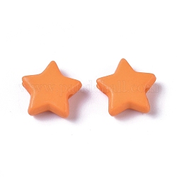 Perles acryliques opaques, étoiles du nord, orange foncé, 9.5x9.5x3.5mm, Trou: 0.5mm