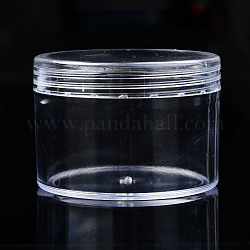 Contenedor de almacenamiento de perlas de poliestireno de columna, para joyas, cuentas, pequeños accesorios, Claro, 5.95x4.2 cm, diámetro interior: 5.3 cm