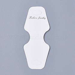 Cartes d'affichage en carton, utilisé pour le collier, bracelet et pendentifs mobiles, blanc, 80x32.5mm