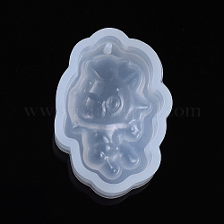 Moules en silicone pour pendentif zodiaque chinois, moules de résine, pour la résine UV, fabrication de bijoux en résine époxy, cheval, 30x21x10mm, Taille intérieure: 27x18 mm