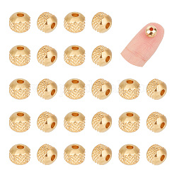 Unicraftale 304 Stainless Steel Beads, Round with Ripples, Golden, 6x5mm, Hole: 1.5mm, 30pcs/box