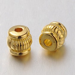 Tibetan Style Beads, Lead Free & Nickel Free, Barrel, Golden, 5x5x5mm, Hole: 1.5mm
