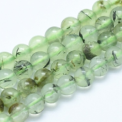 Chapelets de perles en préhnite naturelle, ronde, 6mm, Trou: 0.8mm, Environ 62 pcs/chapelet, 15.7 pouce (40 cm)