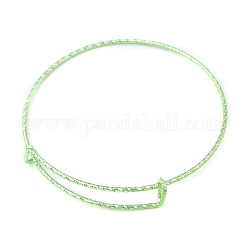 Fabrication de bracelet en fer réglable, bracelet de couple, texturé, aigue-marine, 1.5mm, diamètre intérieur: 2-3/8 pouce (6 cm)
