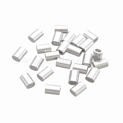 Fascette ovali in alluminio per manicotti, per la clip dello swage della fune metallica, platino, 5x3.5x2.5mm, Foro: 1x2 mm