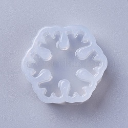 Moldes de silicona de grado alimenticio de navidad, moldes de resina, para resina uv, fabricación de joyas de resina epoxi, copo de nieve, blanco, 31x34x13mm, diámetro interior: 27x30 mm
