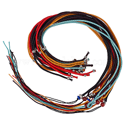 Gorgecraft 9pcs 9 colores bucles de cordón colgante de nailon, con cuenta de vidrio deslizante, color mezclado, 445~477x2mm, 1pc / color