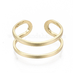Ottone anelli bracciale, anelli aperti, nichel libero, vero placcato oro 18k, misura degli stati uniti 6 (16.5mm)
