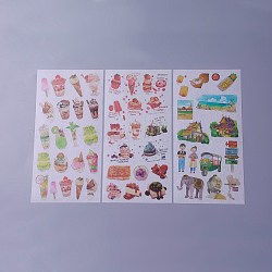 Scrapbook Stickers, Self Adhesive Picture Stickers,  Ice Cream Pattern, Colorful, 200x100mm