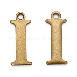304 Stainless Steel Alphabet Charms, Antique Bronze, Letter.I, 12.5x4.5x1mm, Hole: 1mm