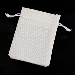 Bolsas con cordón de imitación de poliéster bolsas de embalaje, blanco cremoso, 23x17 cm