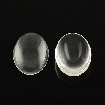 Trasparenti cabochon in vetro ovale, chiaro, 30x20x6mm